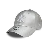 New Era MLB Berretto per i Tifosi New York Yankees Berretto per Donna Ragazza Regolabile Argento NY Denim 9Forty