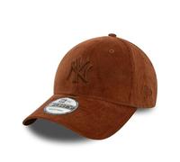New Era MLB Cappellino di Velluto a Coste New York Yankees NY Logo della Squadra Cappello Regolabile Berretto da Baseball Marrone