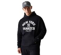 New Era - NY Yankees - Felpa oversize stile pullover nera con cappuccio-Nero S