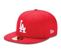 New Era MLB League Basic 59Fifty Los Angeles Dodgers Snapback cap, Uomo, Scarlet White, 7 1/4 (57.7 cm)
