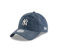 New Era MLB New York Yankees Berretto Cappellino Denim Donna Ragazza Blu Regolabile Corona destrutturata