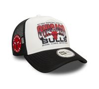 New Era NBA Berretto da Camionista per Tifosi Chicago Bulls Berretto da Pallacanestro Cappellino Regolabile a Maglia Visiera Curva Bianco Nero