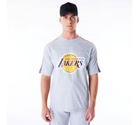 New Era NBA Panel Oversized T-Shirt Oversized Los Angeles Lakers Heather Grey True Purple T-Shirt Unisex - Adulto (Pacco da 1)