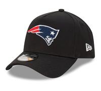 New Era New England Patriots NFL Evergreen Nero Berretto Regolabile del Modello 9Forty A-Frame