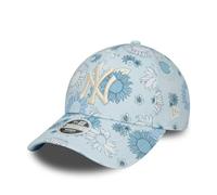New Era New York Yankees Berretto Cappello per Donna Ragazze Floreale Blu Logo della Squadra Regolabile Fiore Baseball