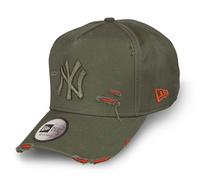 New Era New York Yankees MLB Distressed Verde Oliva Berretto Regolabile del Modello 9Forty E-Frame