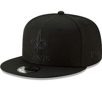 New Era NFL 9FIFTY - Cappello Regolabile Nero su Nero, Taglia Unica, New Orleans Saints, Taglia Unica