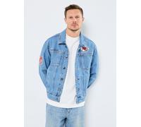 New Era - Chicago Bulls - Giacca di jeans lavaggio blu con motivo sul retro L