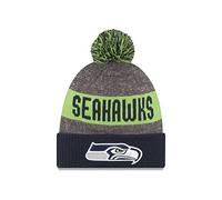 New Era NFL Sideline Bobble Knit Seasea OTC - Cappello Linea Seattle Seahawks da Uomo, Colore Blu, Taglia OSFA