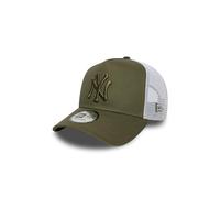 New Era NOS League ESS Trucker Adjustable Cap NY Yankees Khaki Bianco, Taglia: unica
