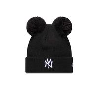New Era - NY Yankees - Berretto da donna nero a coste con doppio pompon One Size