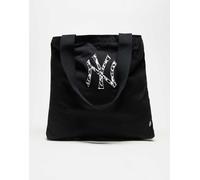 New Era - NY Yankees - Borsa shopping da donna nera con stampa animalier del logo-Nero One Size