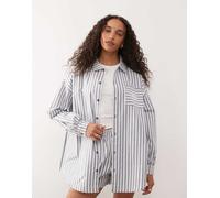 New Era - NY Yankees - Camicia oversize a maniche lunghe blu e bianca a righe-Multicolore L