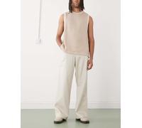 New Era - NY Yankees - Pantaloni chino a fondo ampio color pietra-Neutro W38