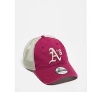 New Era - Oakland Athletics 9twenty - Cappellino trucker rosso slavato a contrasto One Size