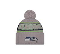 New Era Seattle Seahawks NFL 2024 Sideline Sport Knit Grigio Berretto con Pompon