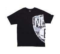 New Era - T-shirt con logo Brooklyn Nets Nero/Bianco - - Tops - Uomo - Nero - L