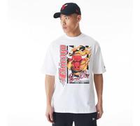 New Era T-Shirt Oversize NBA con Stampa Fiamme Chicago Bulls Whitete Rosso