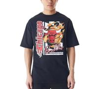 New Era T-Shirt Oversize NBA Flame Print Chicago Bulls Nero Rosso