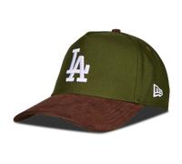New Era - LA Dodgers E-frame - Cappellino verde con visiera in camoscio marrone a contrasto-Multicolore One Size