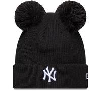 New Era - NY Yankees - Berretto da donna nero a coste con doppio pompon One Size