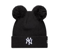 New Era - NY Yankees - Berretto da donna nero a coste con doppio pompon One Size