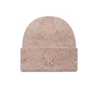 New Era - NY Yankees - Berretto da donna in maglia rosa metallizzata con risvolto ampio One Size