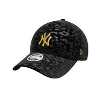 New Era - NY Yankees 9forty - Cappellino da donna in velour nero con stampa leopardata One Size