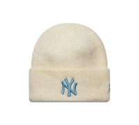 New Era - NY Yankees - Berretto beige da donna in misto lana con risvolto ampio-Neutro One Size