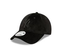 New Era York Yankees MLB Damenkappe Samt gebogener Schirm Strapback Schwarz Basecap Frau Mädchen - One-Size
