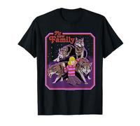 New Family Wolves Sarcastic Retro Vintage Funny Adult Humor Maglietta