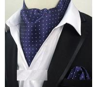 New Fazzoletti Ascot Pocket Blu Navy A Pois Set Cravat Sky Dot