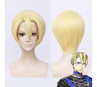 New Fire Emblem Threehouses Parrucca Cosplay Dimitri Alexandre Bladud Short Blonde Golden Costume Parrucche Halloween + Cappellino parrucca