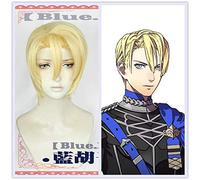 New Fire Emblem ThreeHouses Parrucca Cosplay Dimitri Alexandre Bladud Short Blonde Golden Straight Cosplay Hair Halloween Giochi di ruolo