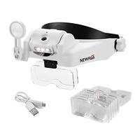 NEW FLASH Occhiali Ingrandimento con Luce LED, USB Ricaricabile Montaggio Sulla Testa Lenti d'Ingrandimento con 6 Lenti Rimovibili per Lavori Ravvicinati Lettura Gioielli Riparazione