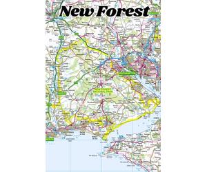New Forest Notebook: 120 page lined 6"x9" white pages. Ordnance Survey Map on front and back cover. Great gift idea for someone who loves the outdoors, walking, national parks, and exploring.