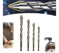 New Four-Flute Sawtooth Eccentric Drill Bit, Cozy Hoome Drill Bit,Four-Edged Serrated Eccentric Drill, High-Strength Eccentric Twist Drill Bit Oblique Head Eccentric Drill Bit (6+8+10+12mm)