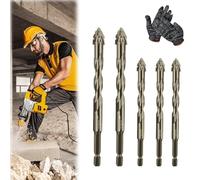 New Four-Flute Sawtooth Eccentric Drill Bit, Cozy Hoome Drill Bits, Efficient Drill and Tap Set, Titanium-Coated Design Drill Bit, Multiple Sizes Drill Bit Set for Wood and Metal (6.6.6.8.8)