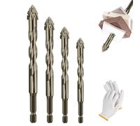 New Four-Flute Sawtooth Eccentric Drill Bit, Cozy Hoome Drill Bits, Efficient Drill And Tap Set, Titanium-Coated Design Drill Bit, High-Strength Eccentric Twist Drill Bit (6+8+10+12)