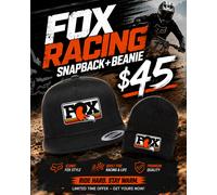 NEW Fox Racing OG Classic Patch Snapback Hat + Beanie Combo Nero Made in USA