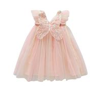 New front Abito Principessa Bambina in Tulle Senza Maniche con Ali di Farfalla Abito Cerimonia Compleanno Bimba Costume di Cosplay Party Halloween Natale Fantasia，80