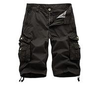 New front Bermuda Cargo Uomo Pantaloncini da Campeggio Uomo Uomo Cargo Shorts Pantaloncini Cargo Uomo Pantaloncini Cotone Uomo Estate Tempo Libero Design Multitasche Tessuto Leggero Grigio 34