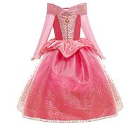 New front Costume da Principessa Aurora Abito delle Ragazze Fantasia Comunione Battesimo Vestito Principessa Bambina Festa di Halloween Compleanno Natale Carnevale Cerimonie Rosa 100