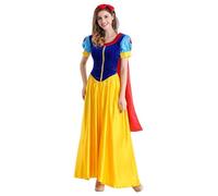 New front Costume Donna da principessa Bianca Neve delle fiabe Abito classico principessa Snow White Adult Costumi in maschera Halloween Carnevale Compleanno Festa Fancy Dress,M