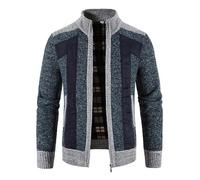 New front Giacca da Uomo in Maglia Escursionismo Jacke Softshell Felpa Uomo con Zip Senza Cappuccio Felpe con Cerniera Uomo Invernale Giacca Caccia Uomo vestibilità Comfort Blu L