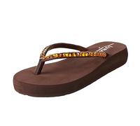 New Front Infradito Donna Eleganti Alto Gioiello 3.5cm Altezza Moda Gomma Comfort Sabbia Spiaggia Estate Vacanza Piscine