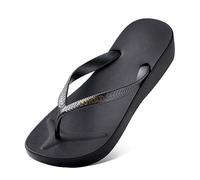 New front Infradito Tinta unita per le signore Eleganza alla moda Confortevole spiaggia in riva al mare Casa Tempo libero Moda Estate Con supporto Non costoso Sandali da spiaggia,Nero,37
