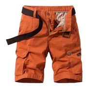 New front Pantaloncini Cargo Uomo Shorts Pantaloni Corti Cargo Pantaloncini con Tasche Laterali Cotone Traspirante Campeggio Corsa Pesca Vacanze Rosso 40