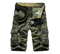 New front Pantaloncini Mimetici Uomo Campeggio Cargo Cotone Bermuda Tasca di Grande capacità Estate Traspirante Campeggio Corsa Outdoor Alpinismo Ciclismo Sport Verde 38