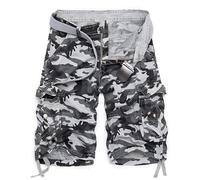 New front Pantaloni da Lavoro Corti per Uomo Pantaloncini da Lavoro mimetici Pantaloni Multitasche Allentato Pantaloncino Sportivi Bermuda da Lavoro Casual Shorts,Grigio,42
